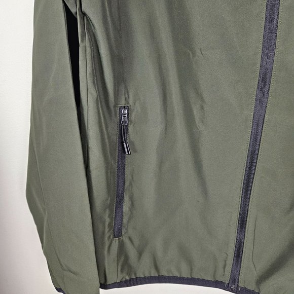 All In Motion Men Jacket Size Small Lightweight Water Repellent Dark Green Zip - Picture 4 of 10